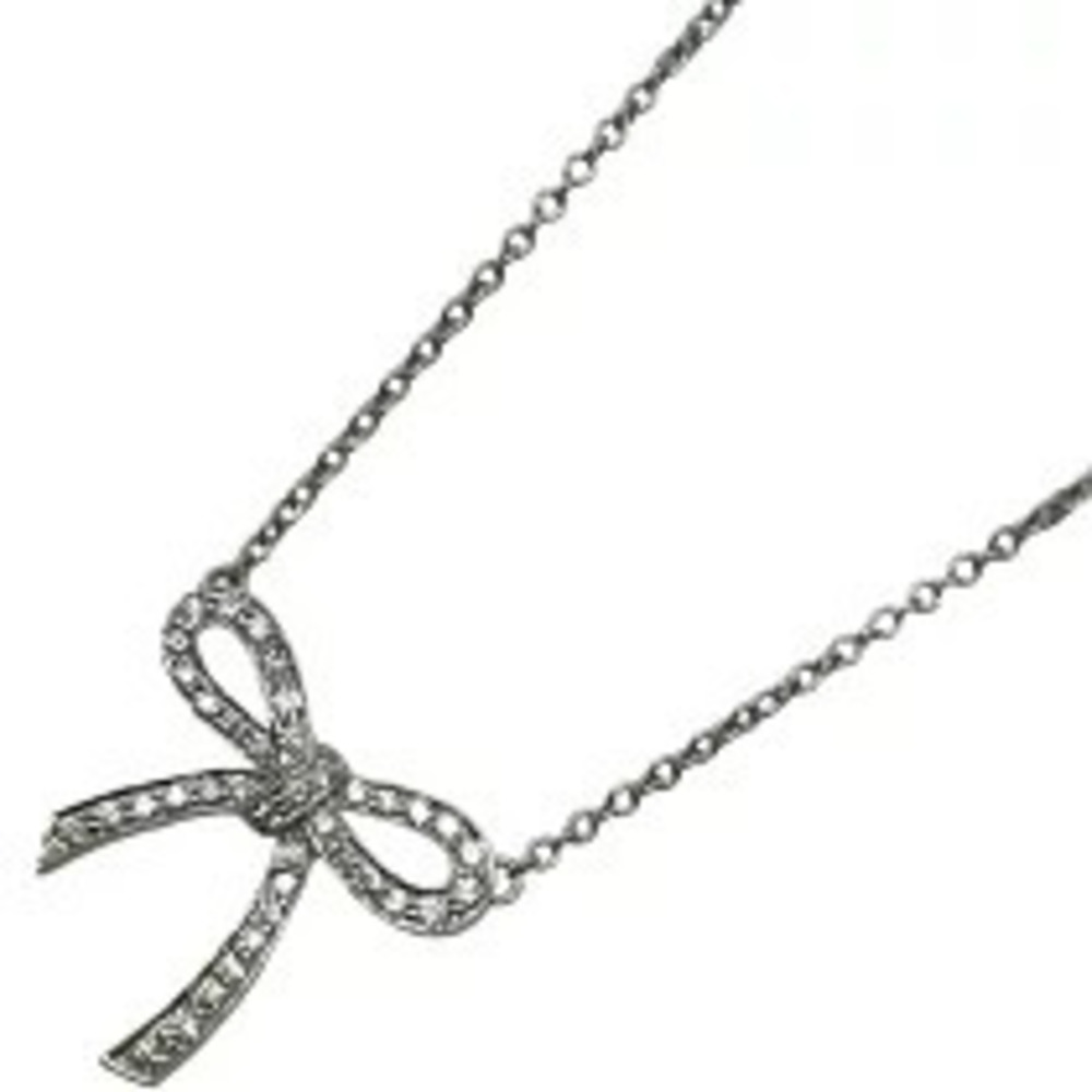 Tiffany Co Paloma Picasso Bow Diamond Necklace Sterling Silver